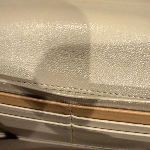 Chloe Indy Continental Flap Wallet Blush Pink Grained Leather Logo Closure - Picture 10 of 16